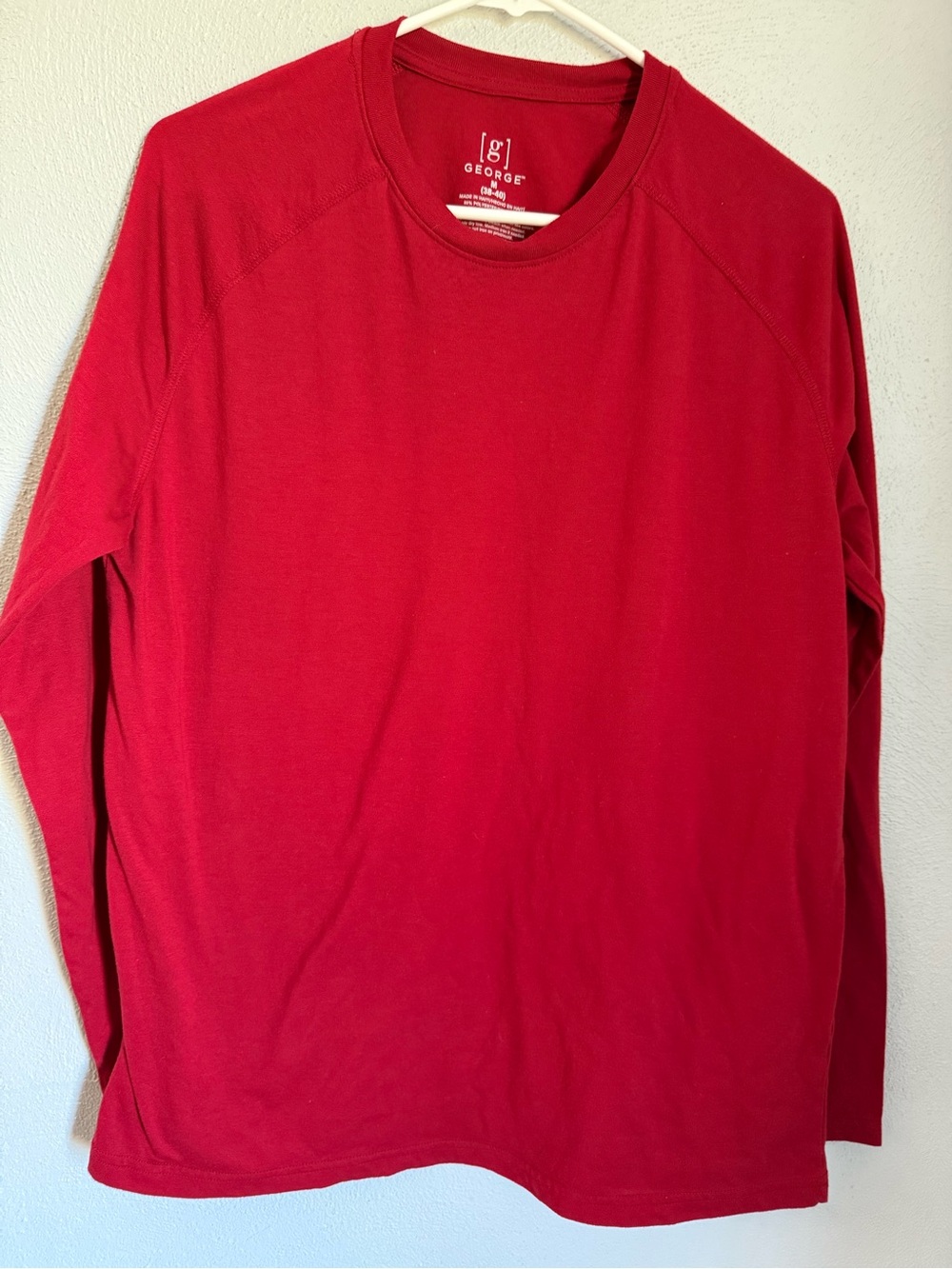 George Men’s Long-Sleeve Crewneck Shirt — Red